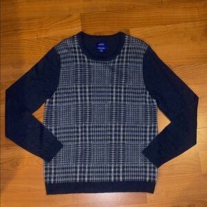 Men's Blue and Gray Sweater